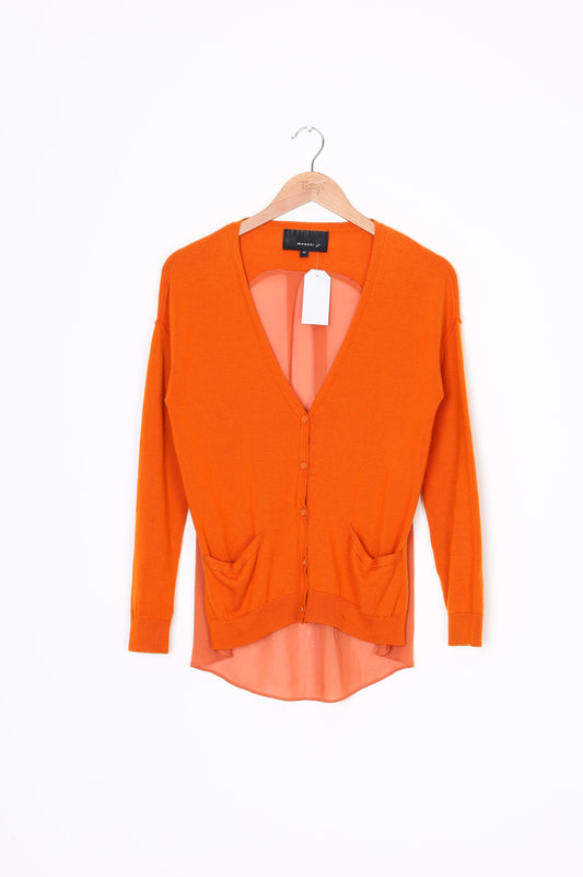 Moochi Womens Orange Cardigan Size XS