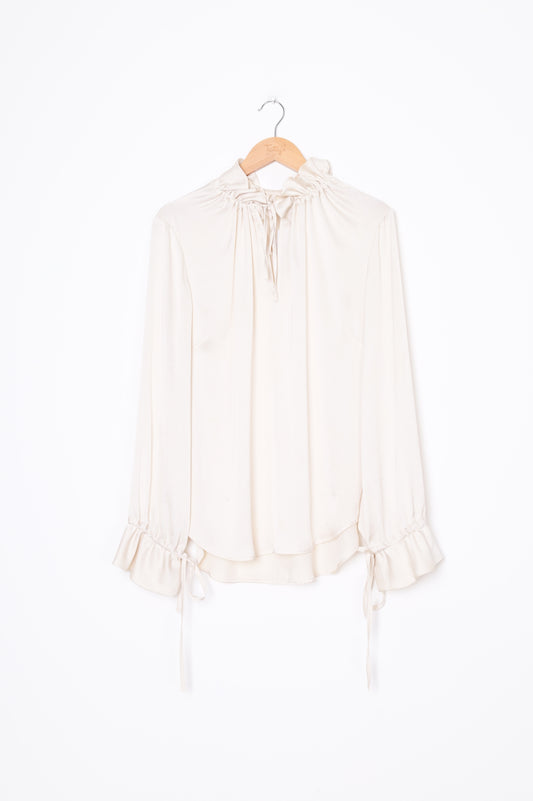 Shjark Womens Cream Blouse Size S