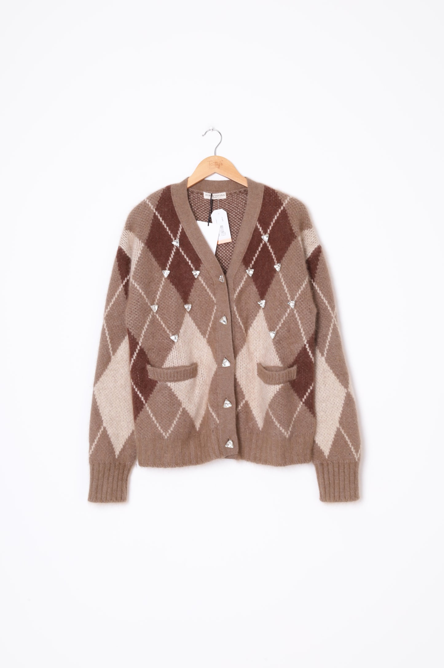 Diana vevina Womens Brown Cardigan Size L