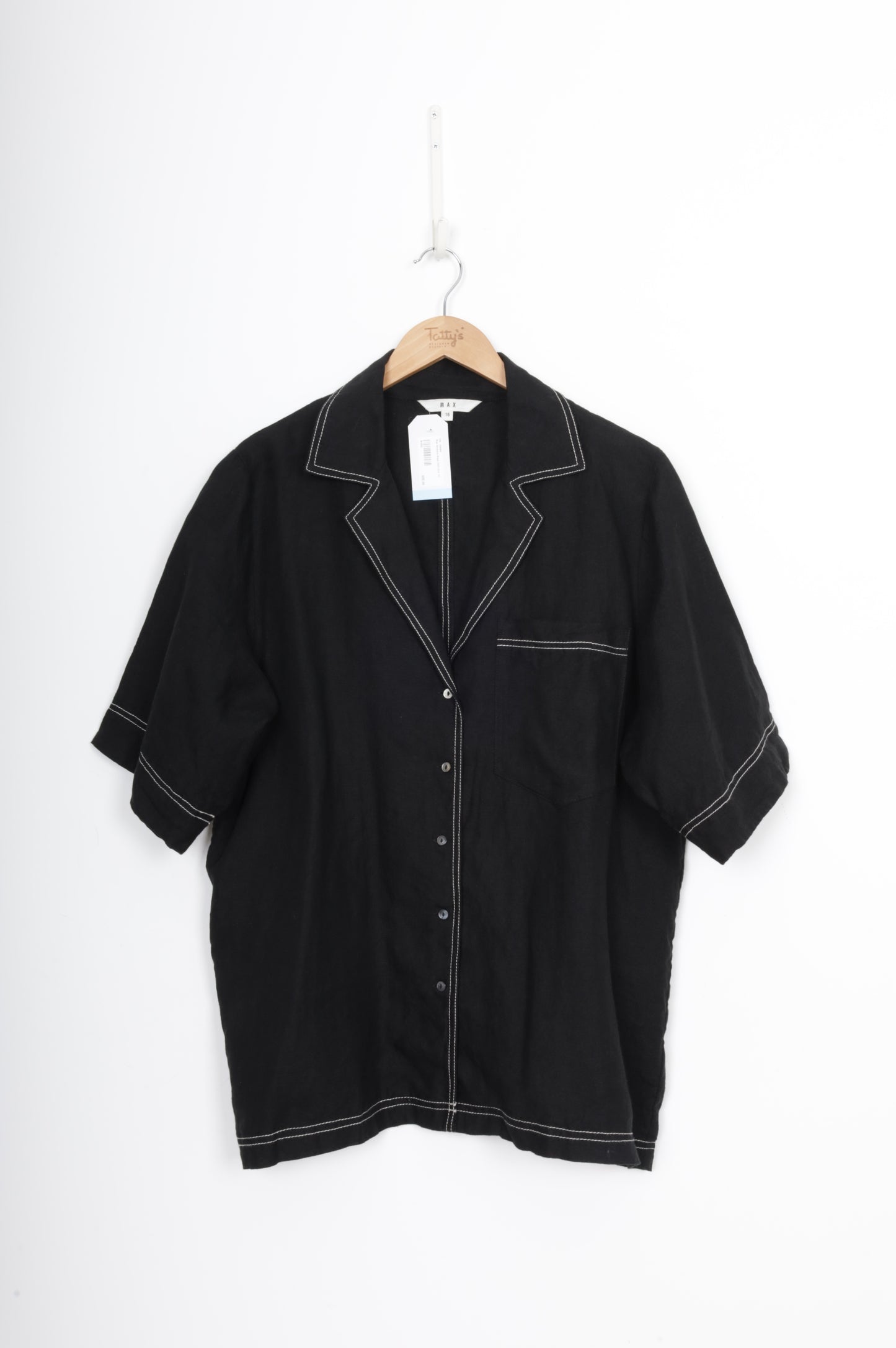 Max Womens Black Shirt Size 16