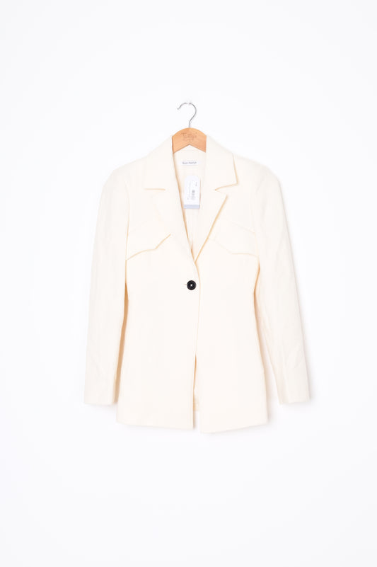 Wynn Hamlyn Womens Cream Blazer Size 4