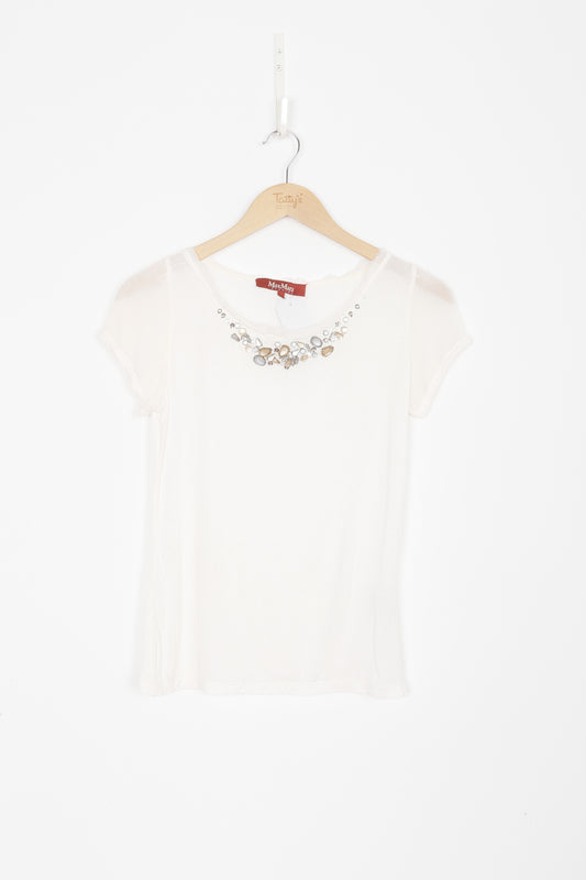 MaxMara Studio Womens White Top Size S