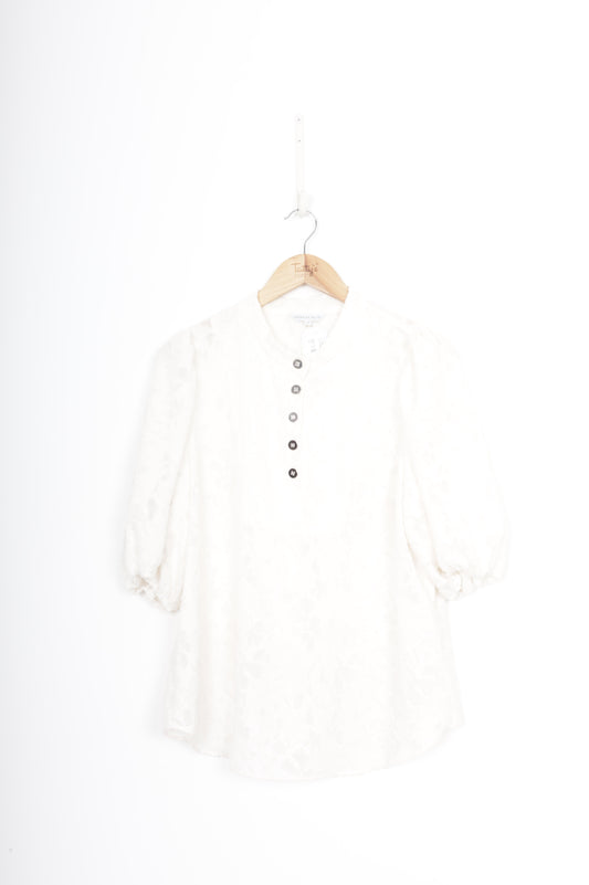 Veronika Maine Womens Cream Top Size 12