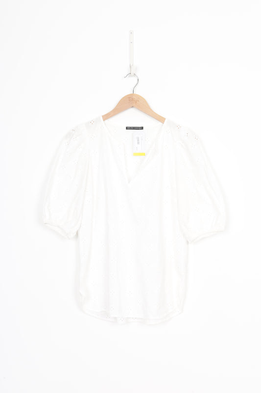 Helen Cherry Womens White Top Size S