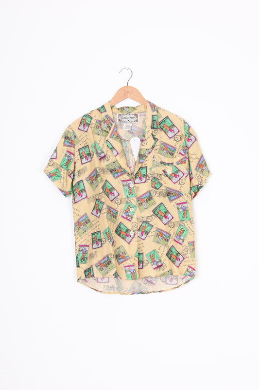 Jonathan Martin Womens Yellow Shirt Size M
