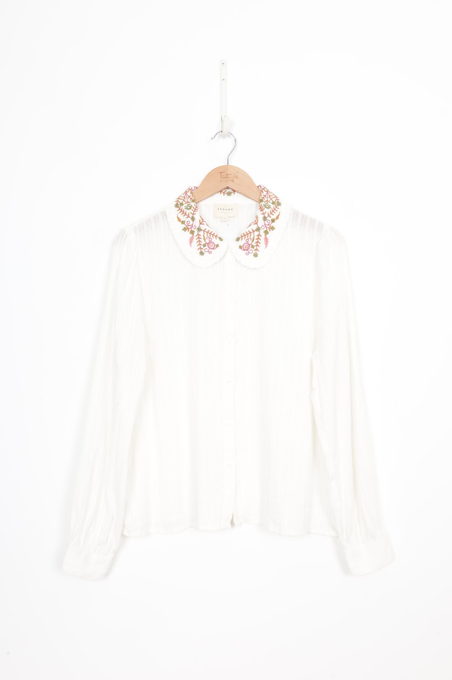 Sezane Womens White Shirt Size 44