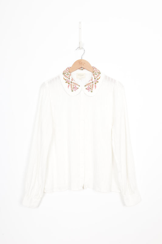 Sezane Womens White Shirt Size 44