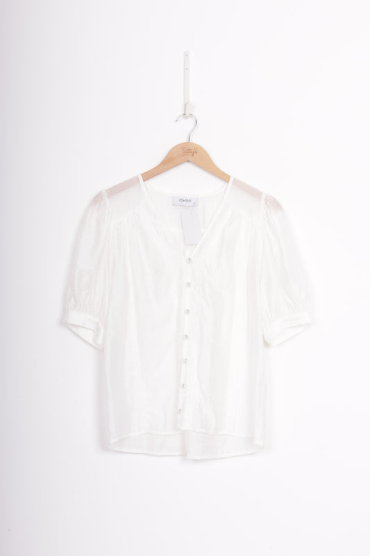 Esmaee Womens White Shirt Size XS