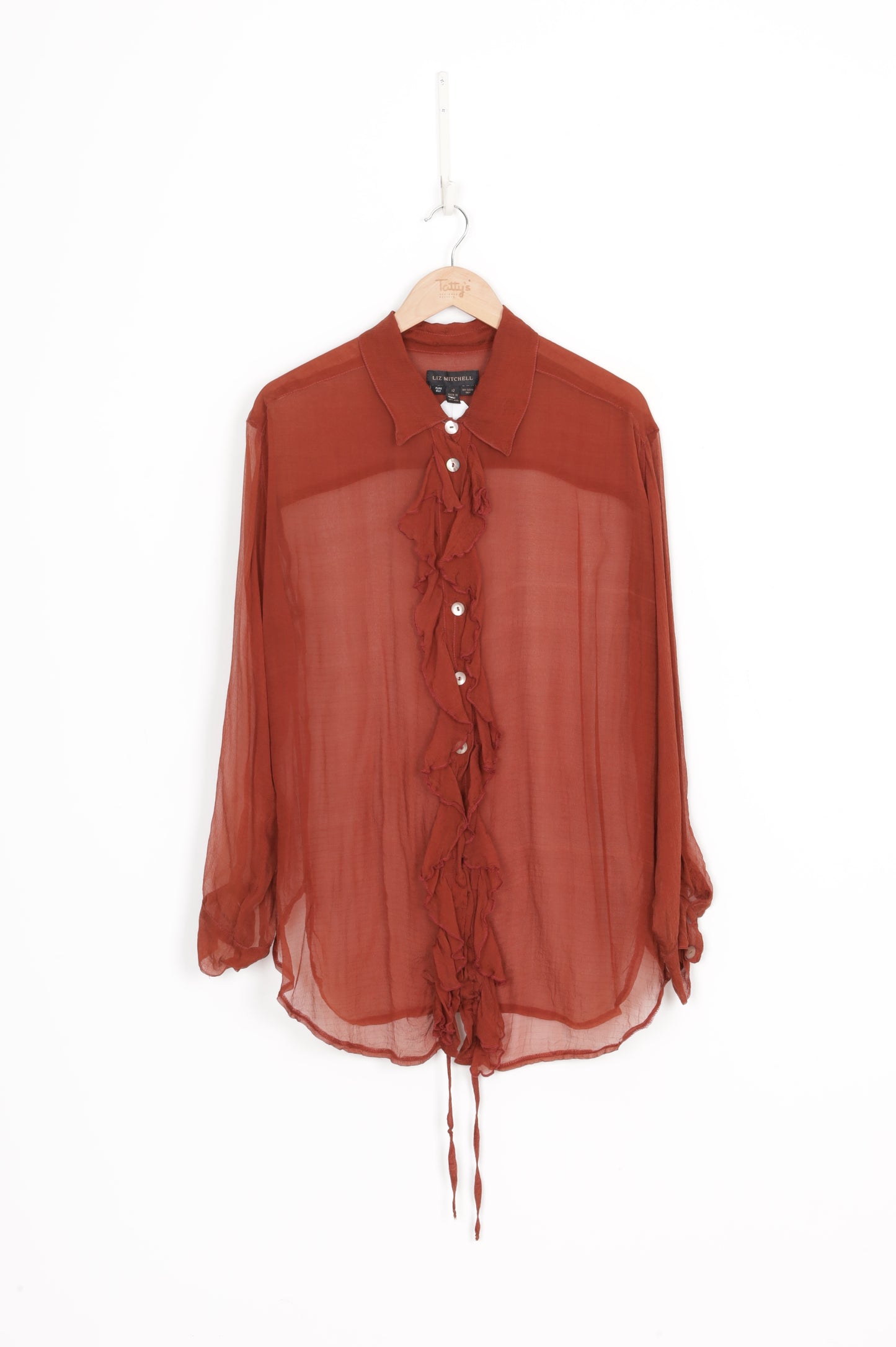 Liz Mitchell Womens Brown Shirt Size 12