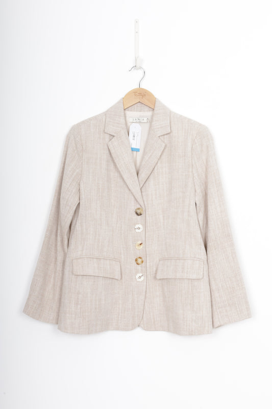 Lania the Label Womens Beige Blazer Size 10