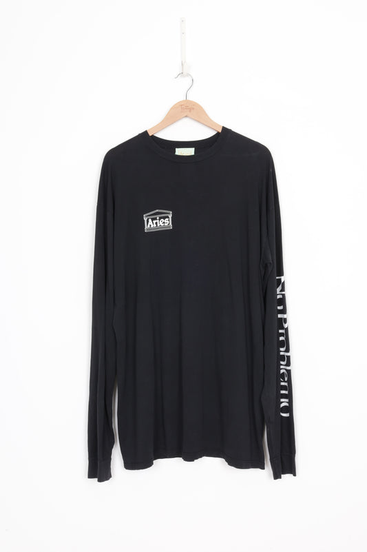 Aries Mens Black T-shirt Size 2