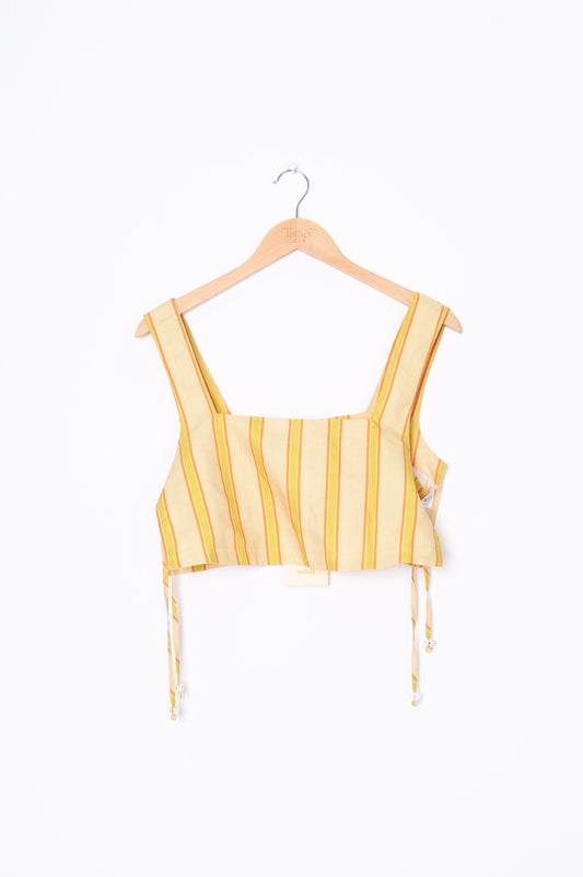 Soleil Soleil Womens Yellow Top Size S