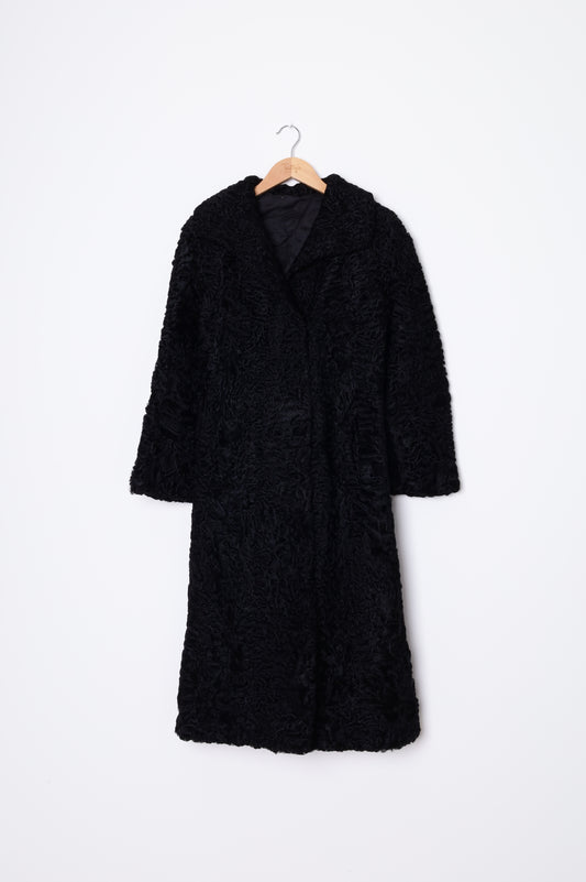 No Label - Vintage Womens Black Coat Size S
