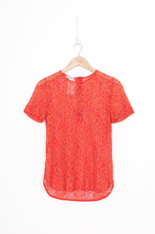 Juliette Hogan Womens Red Top Size 8