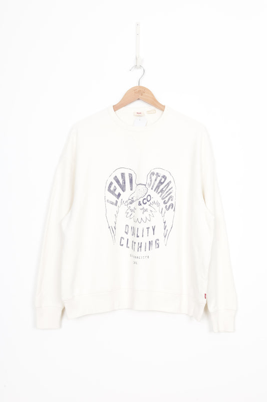 Levis Womens Cream Sweatshirt Size XL