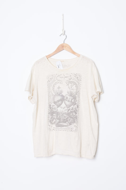 Magnolia Pearl Womens Cream T-shirt Size O/S