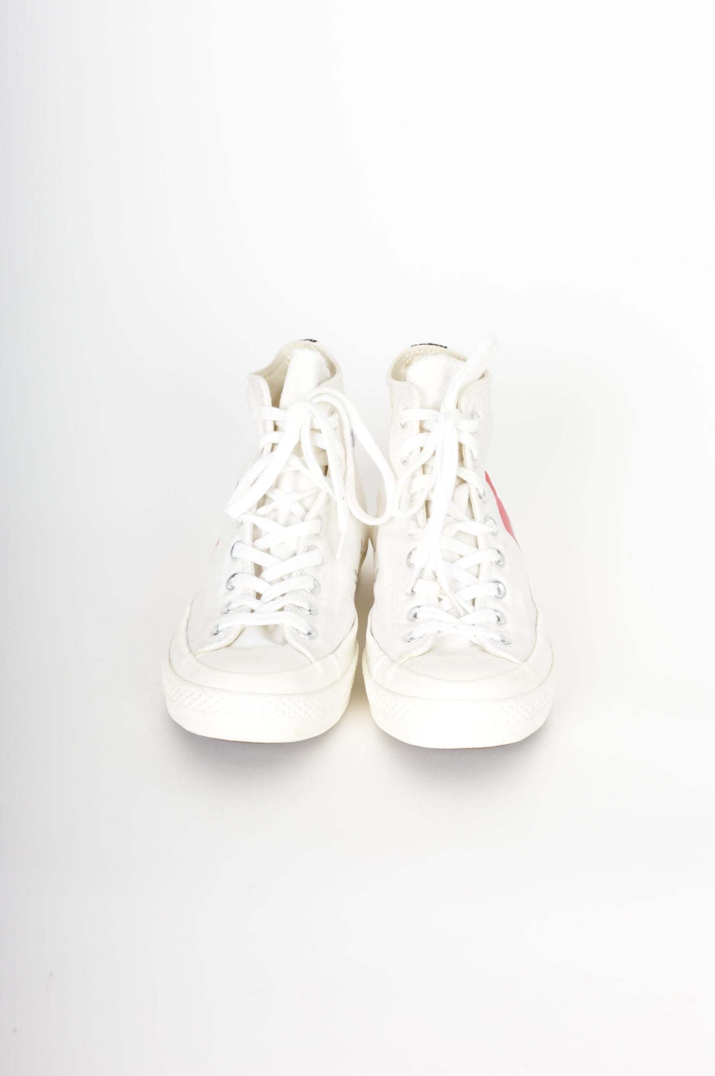 Converse X Play Comme Des Garcons Mens Cream Sneakers Size EU 40