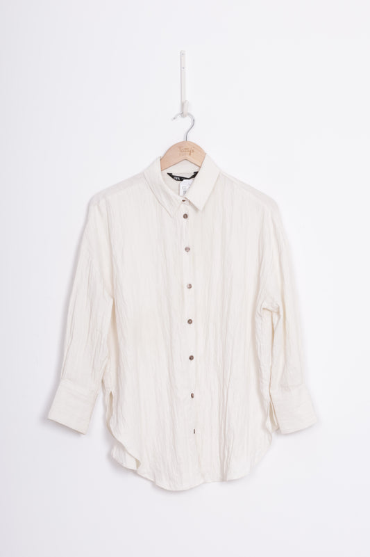 Zara Womens Cream Shirt Size M