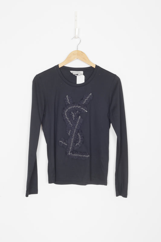 Yves Saint Laurent Womens Black T-shirt Size M