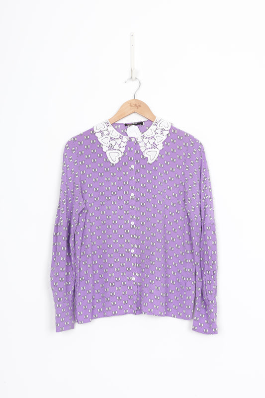Maje Womens Purple Shirt Size 2