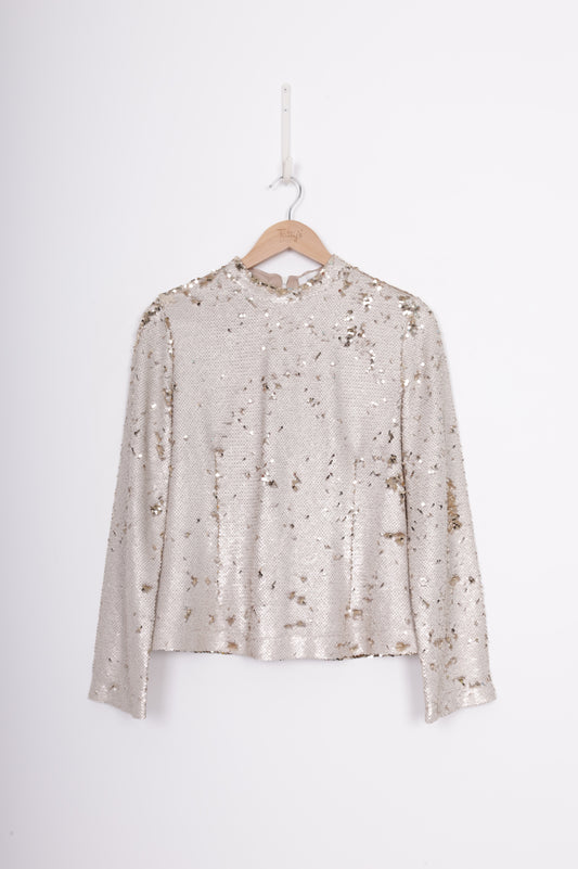 Samsoe Samsoe Womens Metallic Blouse Size S