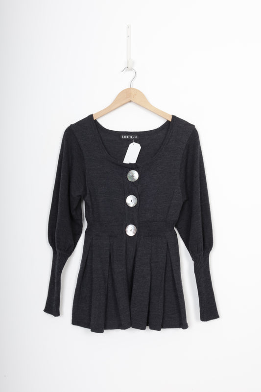Sabatini Womens Grey Cardigan Size XS