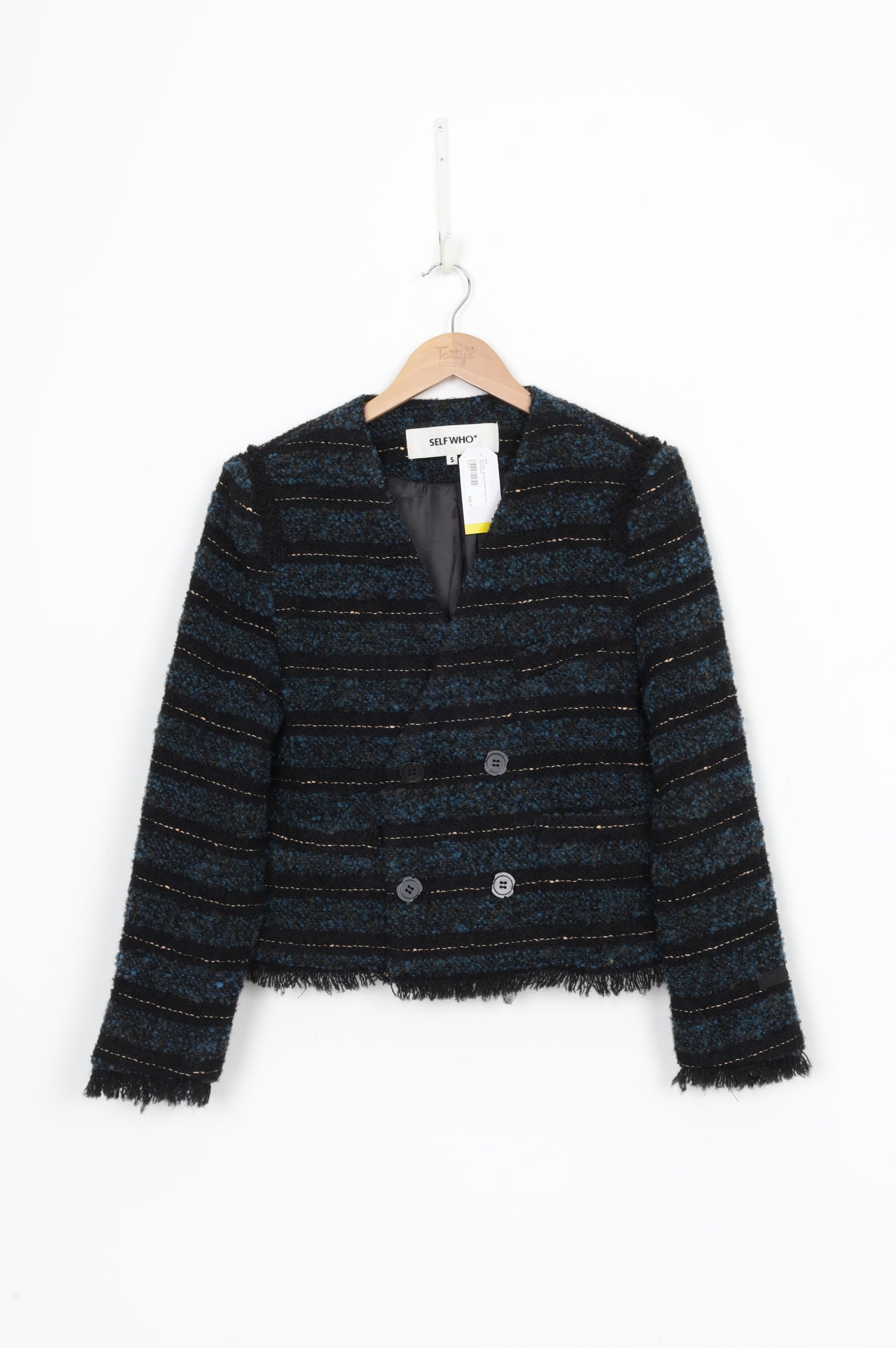 Self Who* Womens Black Blazer Size S