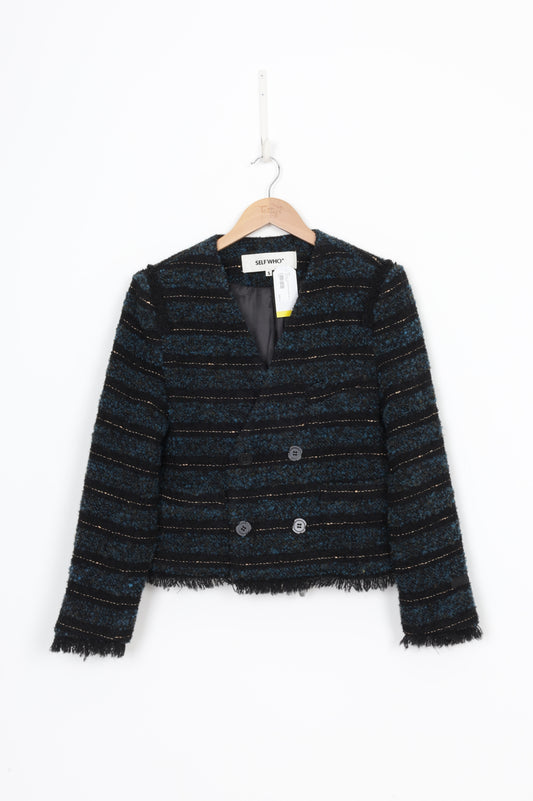 Self Who* Womens Black Blazer Size S