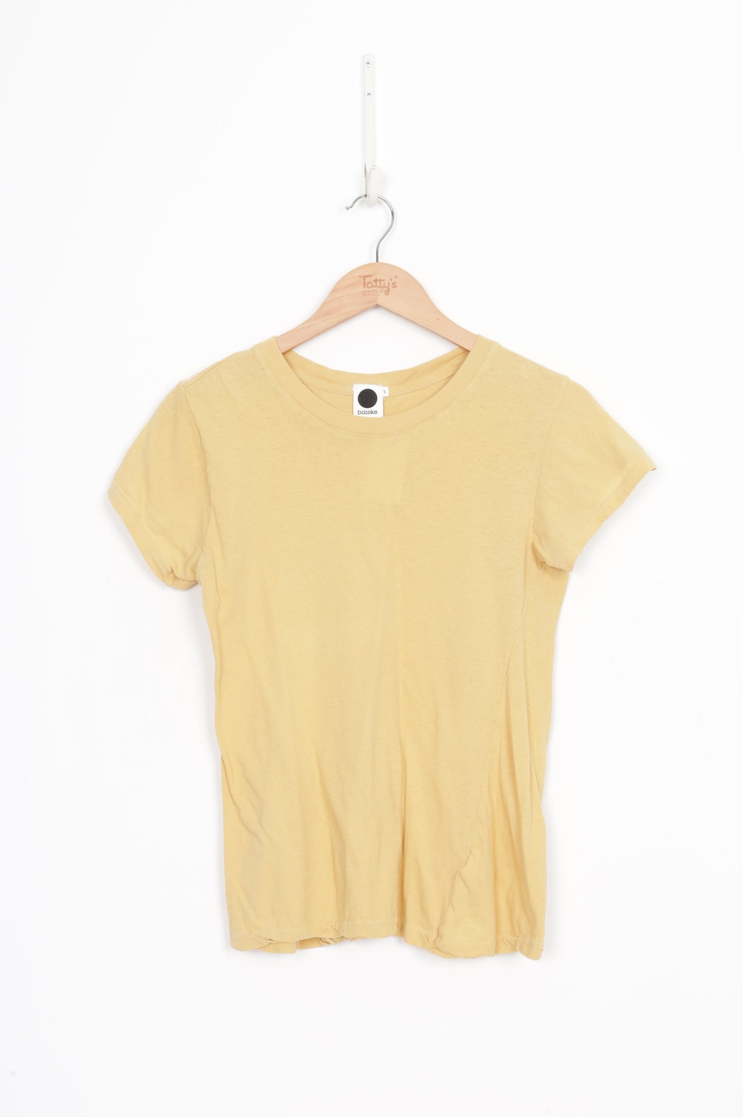 Bassike Womens Yellow T-shirt Size S