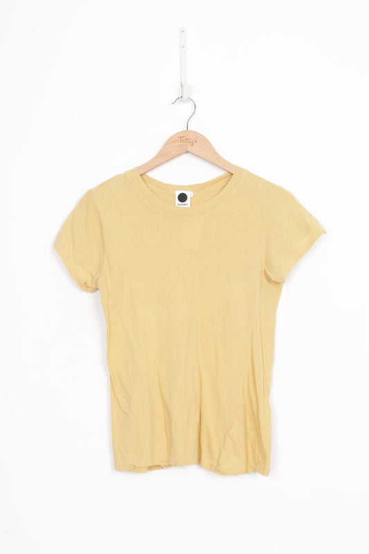Bassike Womens Yellow T-shirt Size S