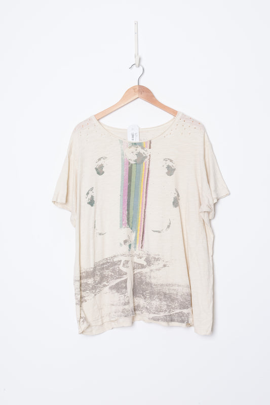 Magnolia Pearl Womens Cream T-shirt Size O/S