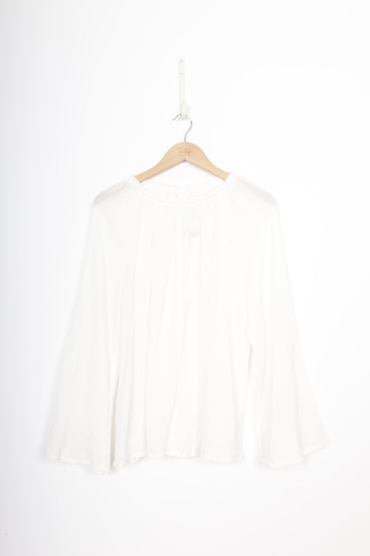 Max Womens White Blouse Size 14