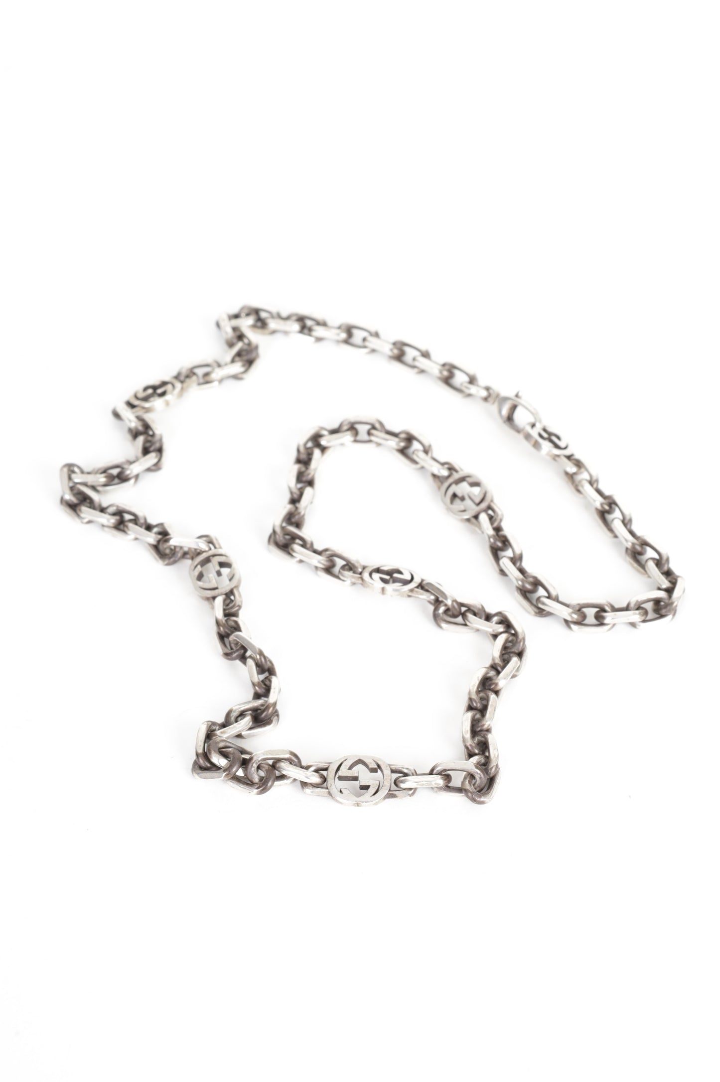 Gucci Mens Silver Necklace Size O/S