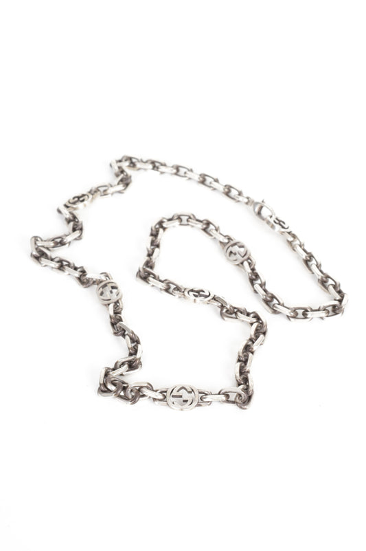 Gucci Mens Silver Necklace Size O/S