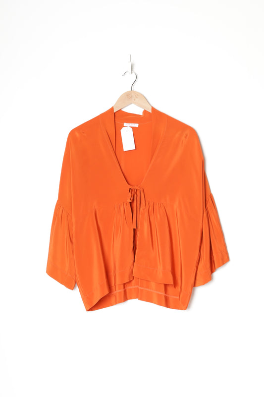 Widdess Womens Orange Blouse Size S