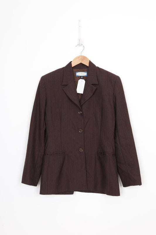 Jane Rhodes Womens Brown Blazer Size 12