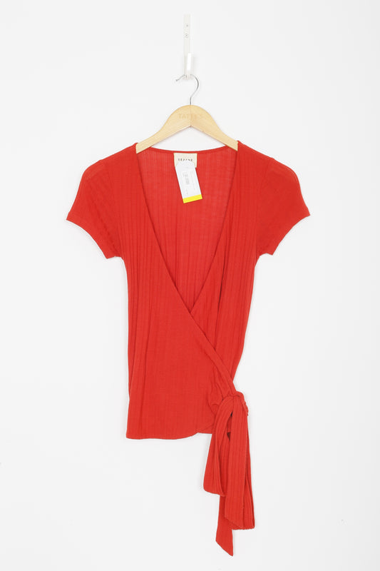 Sezane Womens Red Top Size XS
