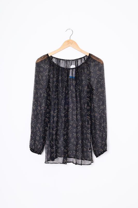 Helen Cherry Womens Black Top Size S