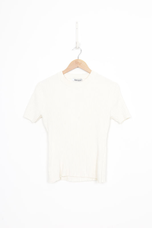 Anna Quan Womens Cream Top Size 12