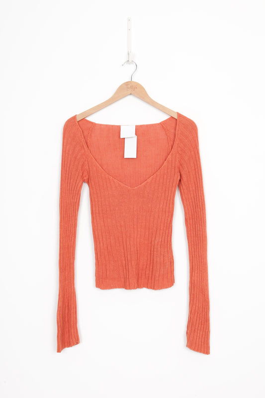 Paris Georgia Womens Orange Top Size S
