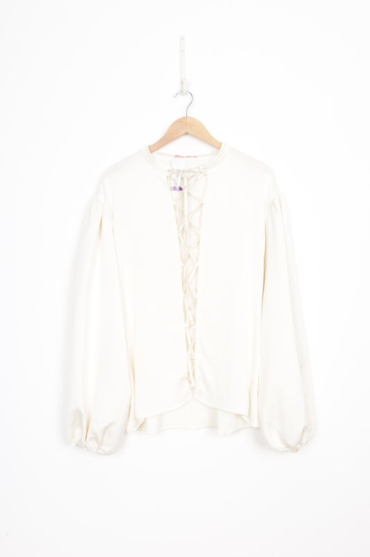 Maggie Marilyn Womens White Blouse Size 14