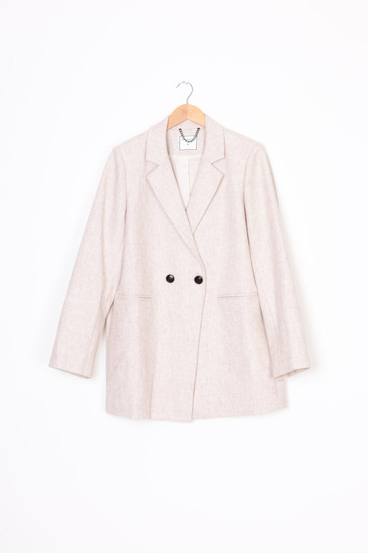 Belle & Bloom Womens Cream Coat Size L
