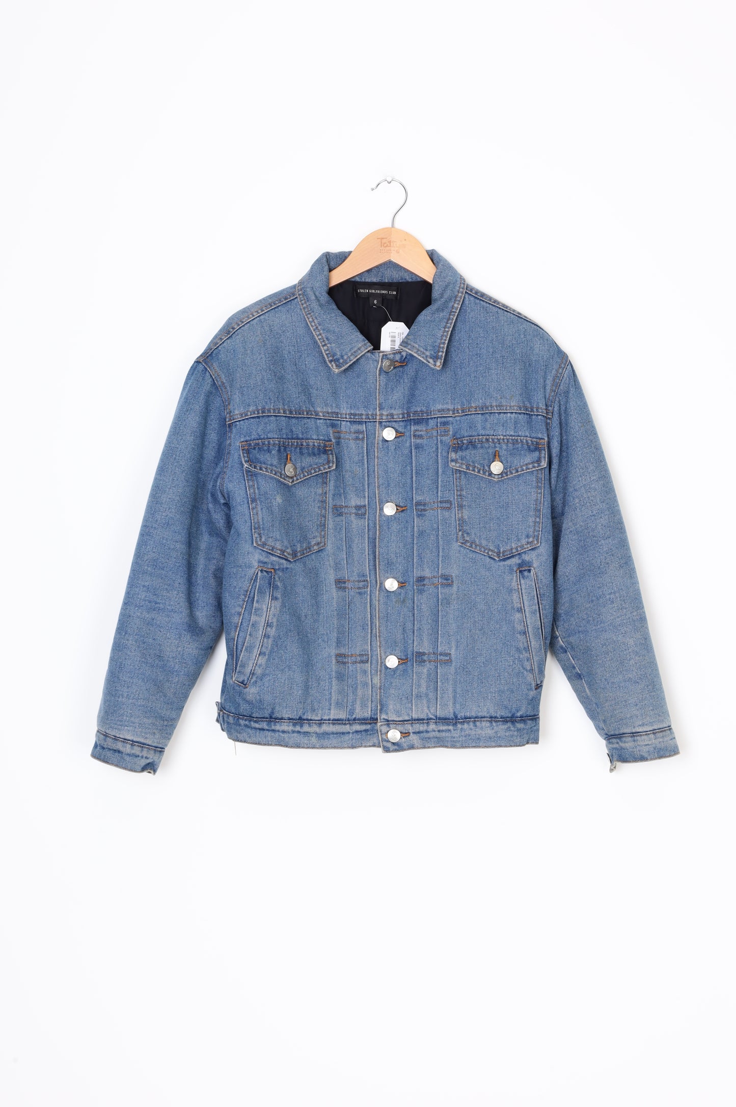 Stole Girlfriends Club Womens Blue Jacket Size 6