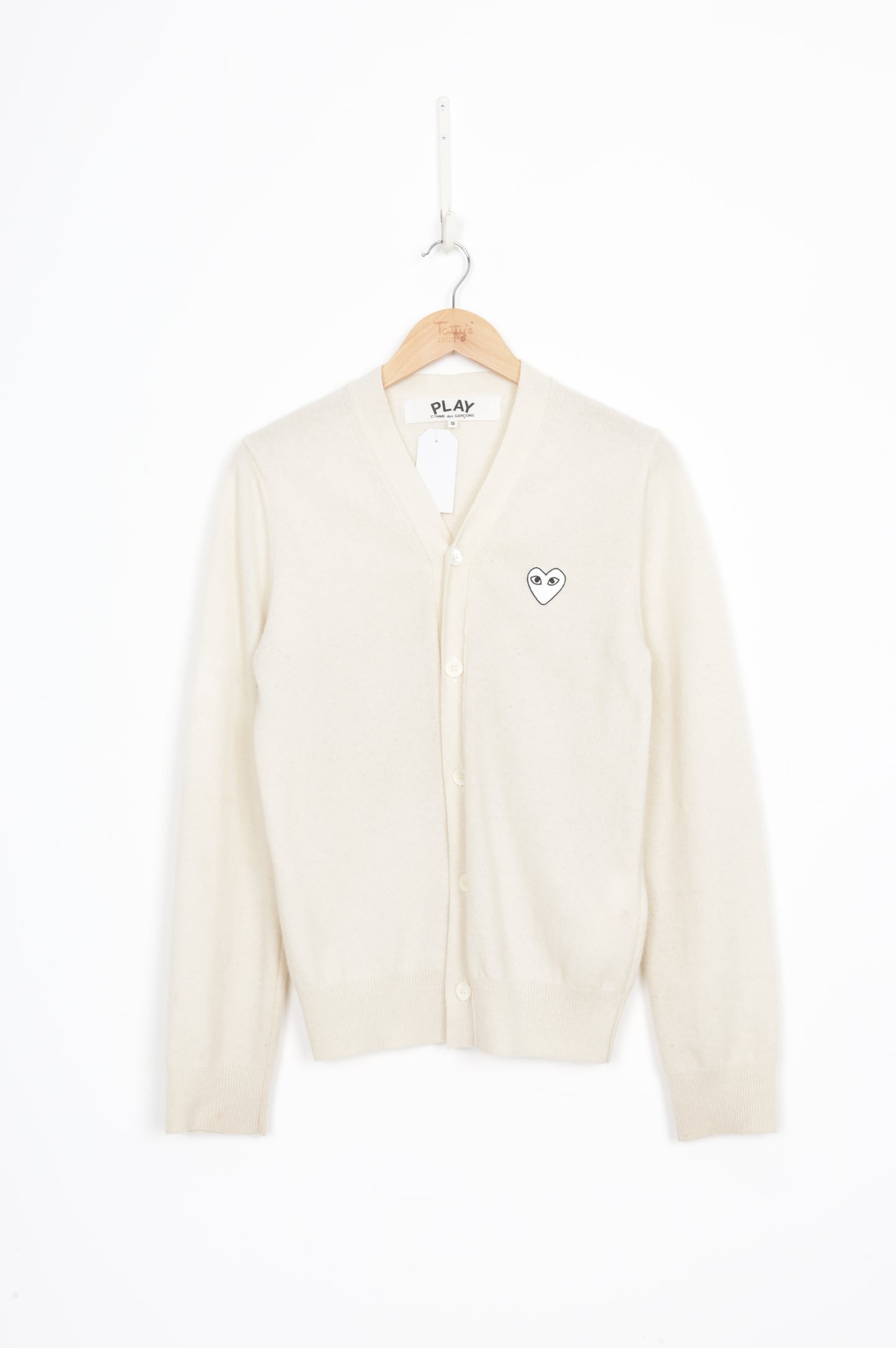 Comme Des Garcons Play Womens White Cardigan Size S