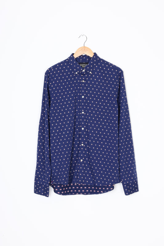 Scotch & Soda Mens Blue Shirt Size L