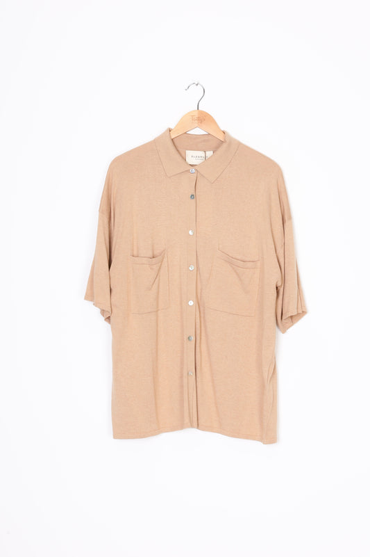 Elle & Riley Womens Brown Shirt Size M