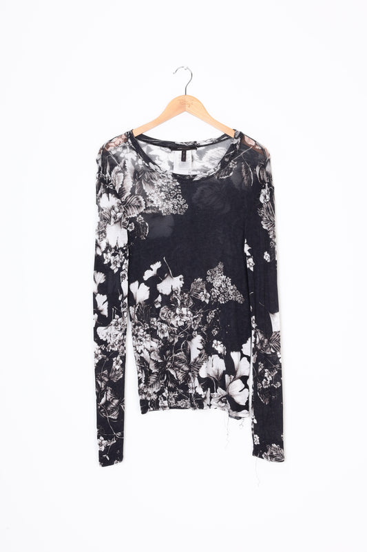 BCBG Maxazria Womens Black Top Size L