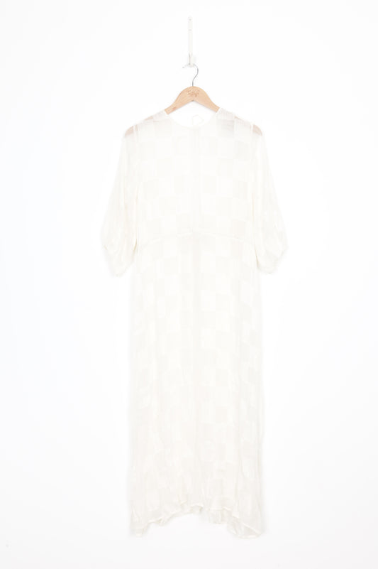 Penny Sage Womens Cream Dress Size 10