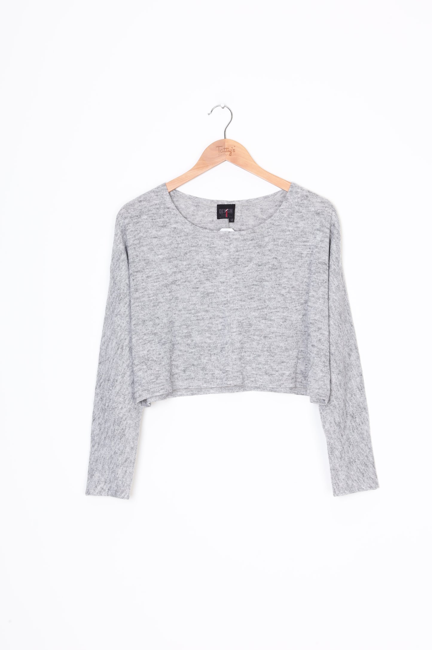 Design Nation Womens Grey Sweatshirt Size 12