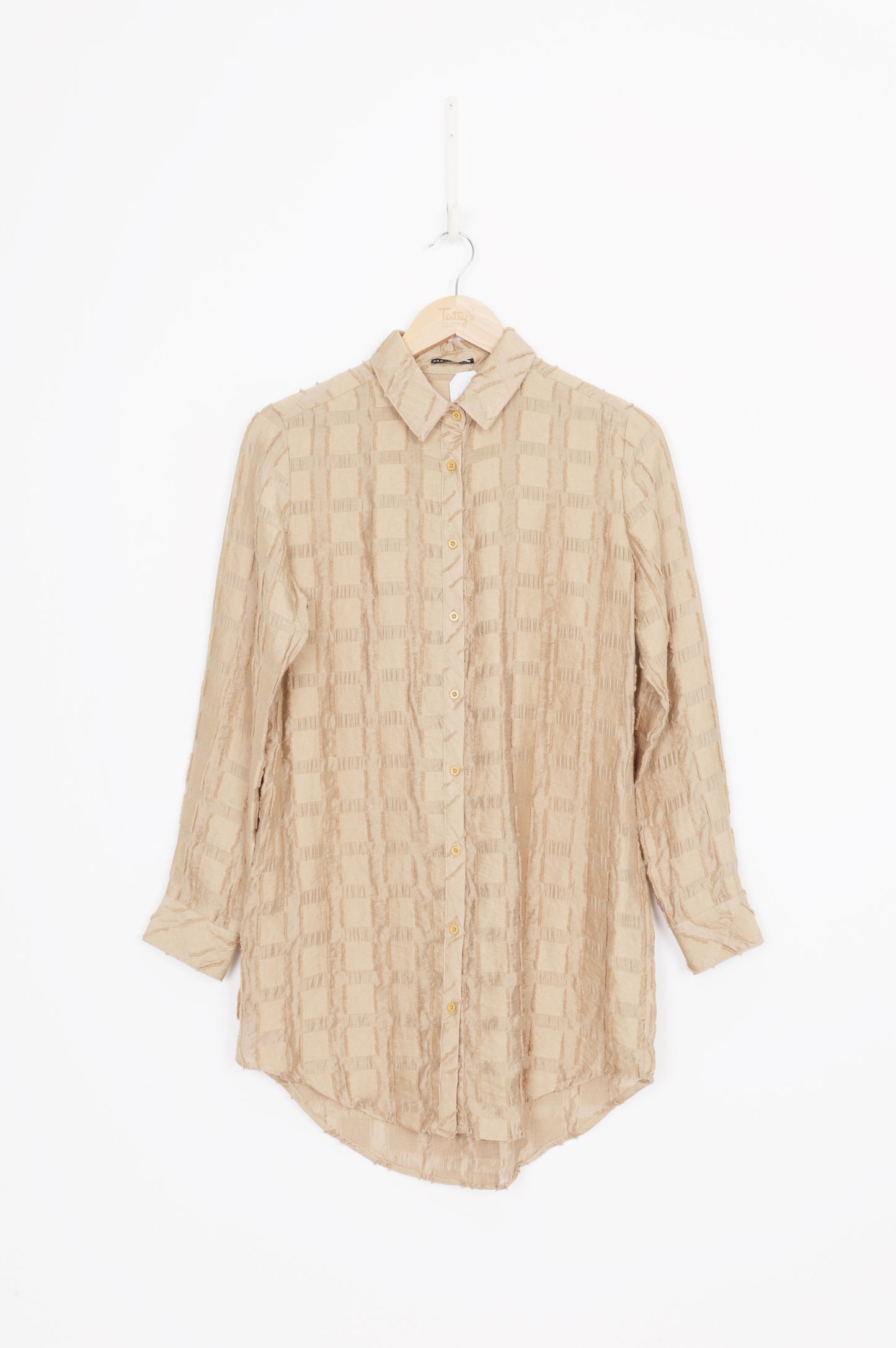 Marilyn Seyb Womens Beige Shirt Size M